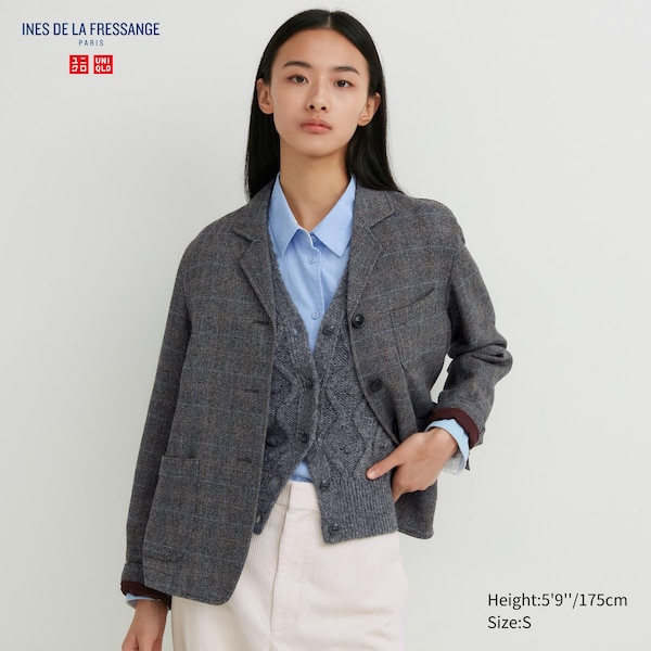 Uniqlo Tweed Checked Naisten Haalarit Tummanharmaat | 9463-WJERQ