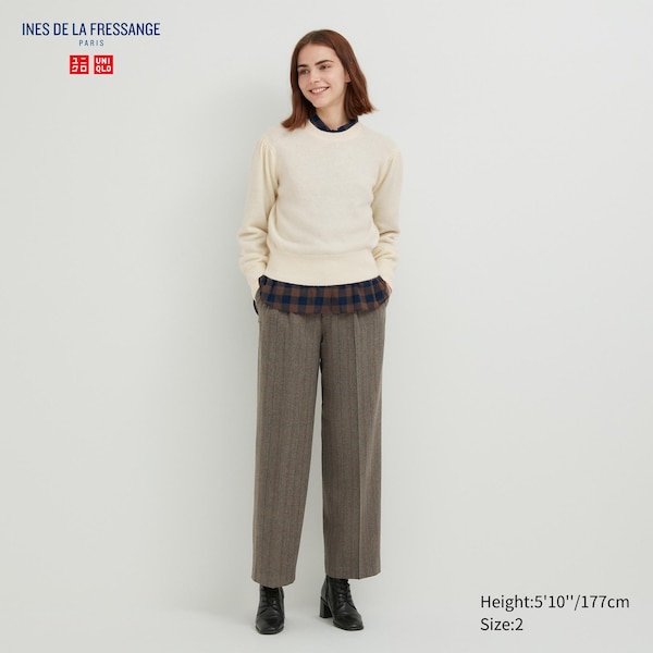 Uniqlo Tweed Wide-Fit Pleated Naisten Housut Ruskea | 6802-HQBIC