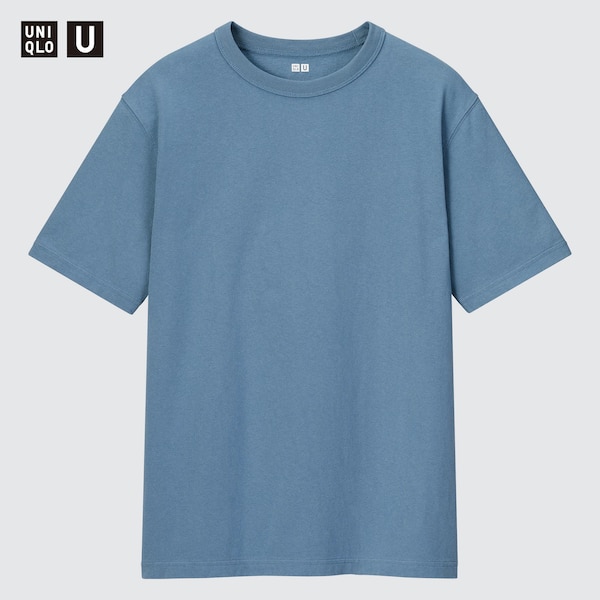 Uniqlo U Crew Neck Short-Sleeve Miesten T Paidat Sininen | 5312-TFZEI