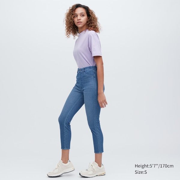 Uniqlo Ultra Stretch Denim Cropped Leggings Naisten Housut Sininen | 3527-VCRYO