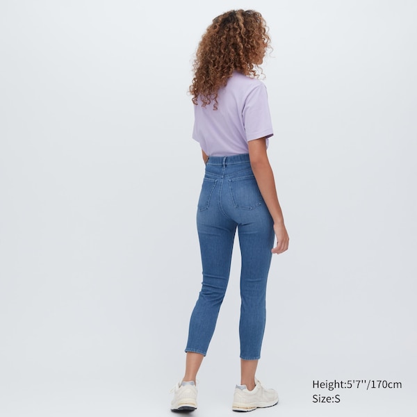 Uniqlo Ultra Stretch Denim Cropped Leggings Naisten Housut Sininen | 3527-VCRYO