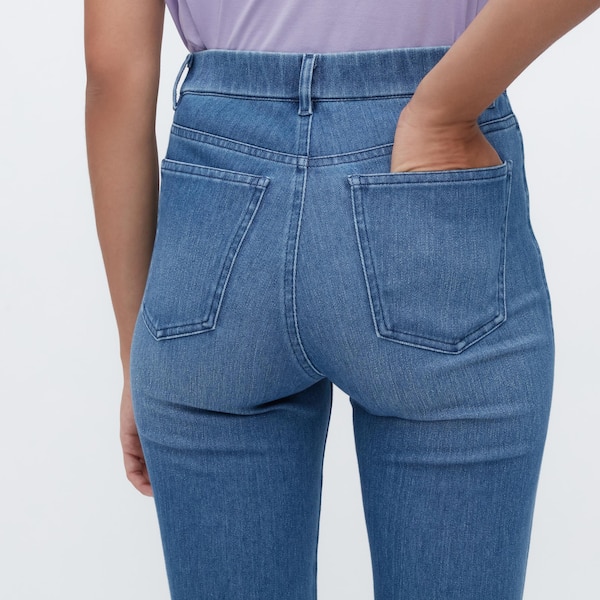 Uniqlo Ultra Stretch Denim Cropped Leggings Naisten Housut Sininen | 3527-VCRYO