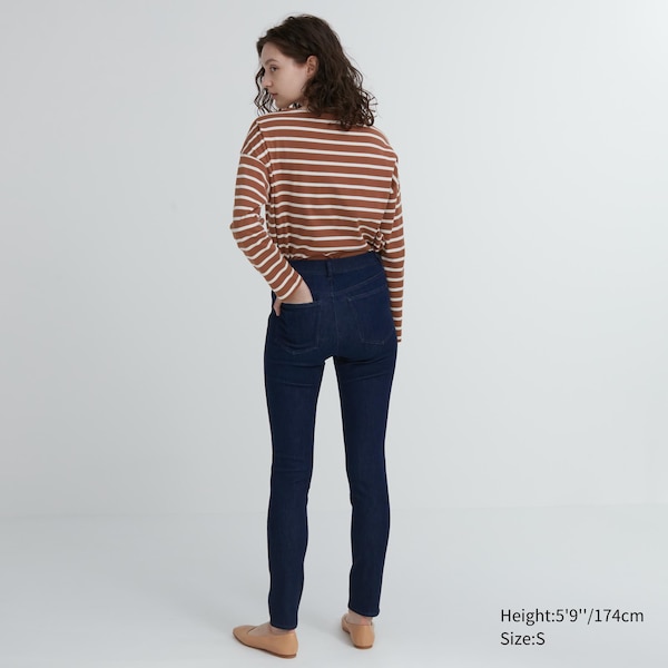 Uniqlo Ultra Stretch Denim Leggings Naisten Housut Laivastonsininen | 1596-SRTCH