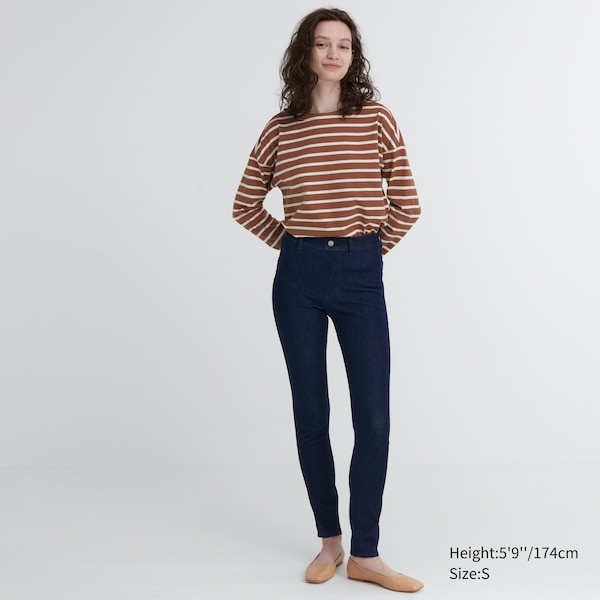 Uniqlo Ultra Stretch Denim Leggings Naisten Housut Laivastonsininen | 1596-SRTCH