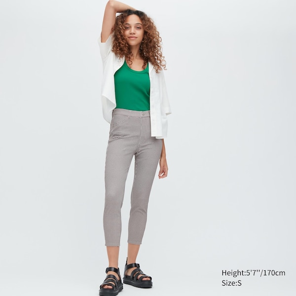 Uniqlo Ultra Stretch High-Rise Print Leggings Naisten Housut Mustat | 9286-ZAKXN