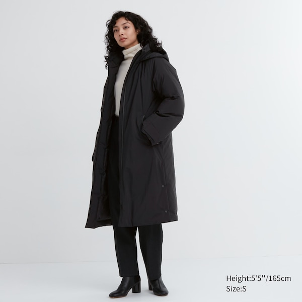 Uniqlo Ultra Warm Hybrid Down Long Naisten Takit Mustat | 2957-SQPZD