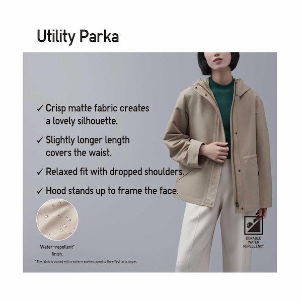 Uniqlo Utility Naisten Parka Beige | 2607-WOUHT