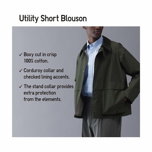 Uniqlo Utility Short Blouson Miesten jackets Vihreä | ZUTQVK-396