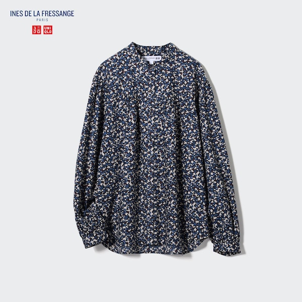 Uniqlo Volume Printed Long-Sleeve Naisten Paidat Sininen | 2850-VYCGJ