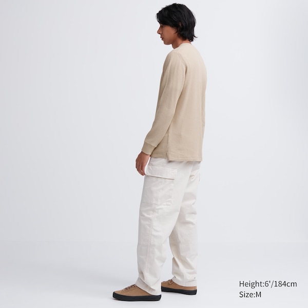 Uniqlo Waffle Crew Neck Long-Sleeve Miesten T Paidat Beige | 1657-ITKMF