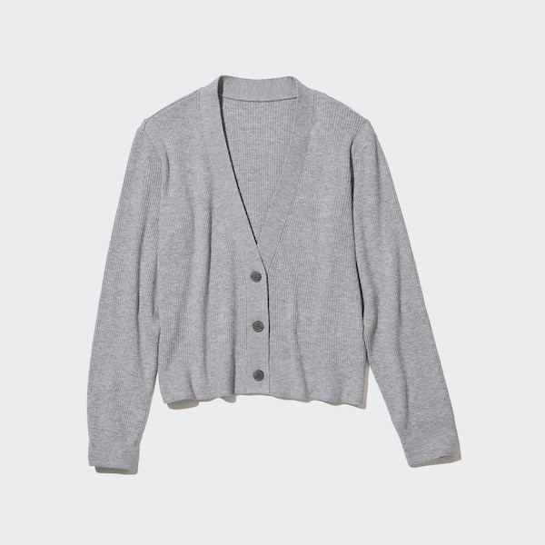 Uniqlo Washable Knit Ribbed Long-Sleeve Naisten Neuletakki Harmaat | 9082-SLPNQ