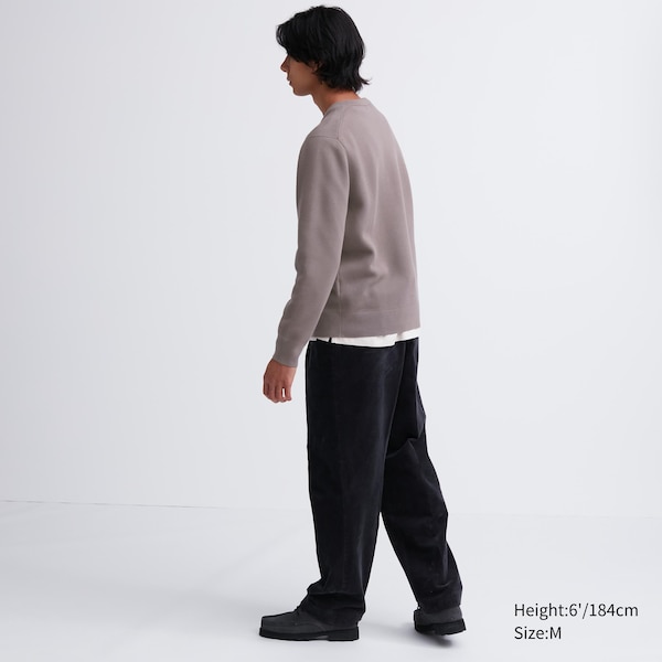 Uniqlo Washable Milano Ribbed Crew Neck Miesten Neulepuserot Harmaat | 0214-GKJXN