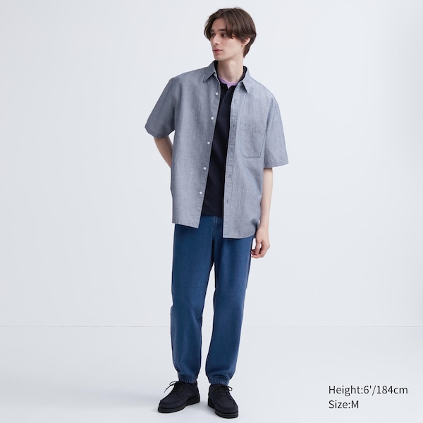 Uniqlo Washed Jersey Denim Miesten Juoksuvaatteet Sininen | 5214-TMCOX