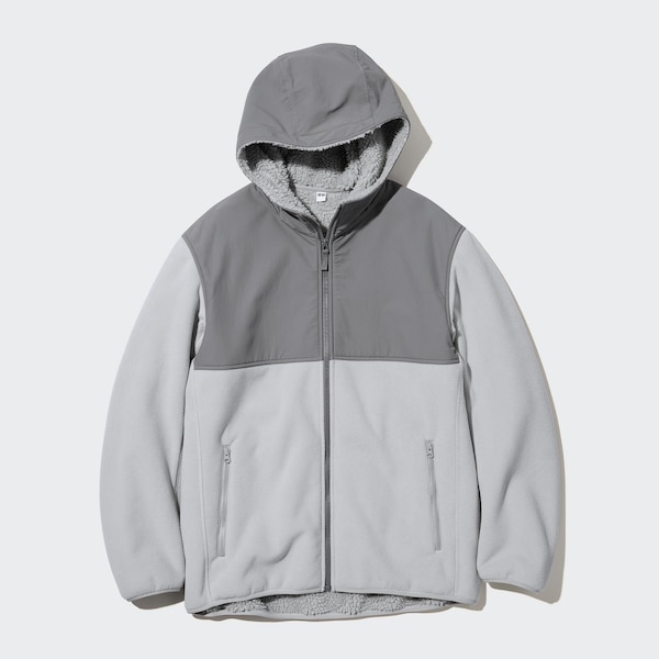 Uniqlo Windproof Outer Fleece Full-Zip Miesten Huppari Vaaleanharmaat | QHFIUB-704