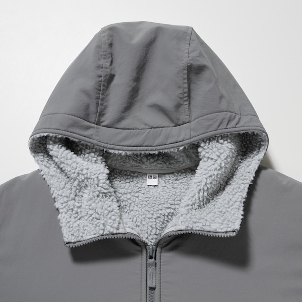 Uniqlo Windproof Outer Fleece Full-Zip Miesten Huppari Vaaleanharmaat | QHFIUB-704