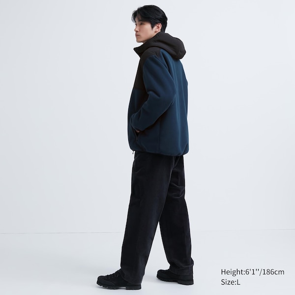 Uniqlo Windproof Outer Fleece Full-Zip Miesten Huppari Mustat | JVIONT-503