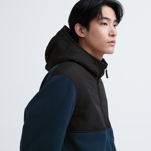 Uniqlo Windproof Outer Fleece Full-Zip Miesten Huppari Mustat | JVIONT-503