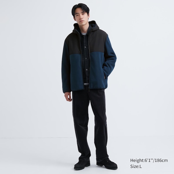 Uniqlo Windproof Outer Fleece Full-Zip Miesten Huppari Mustat | JVIONT-503